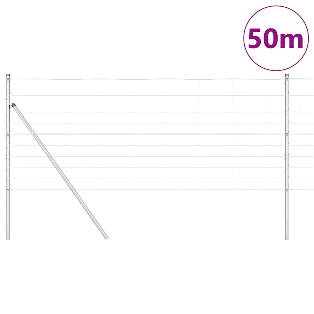 Wildzaun Silber 50 x 1 m Verzinkter Stahl